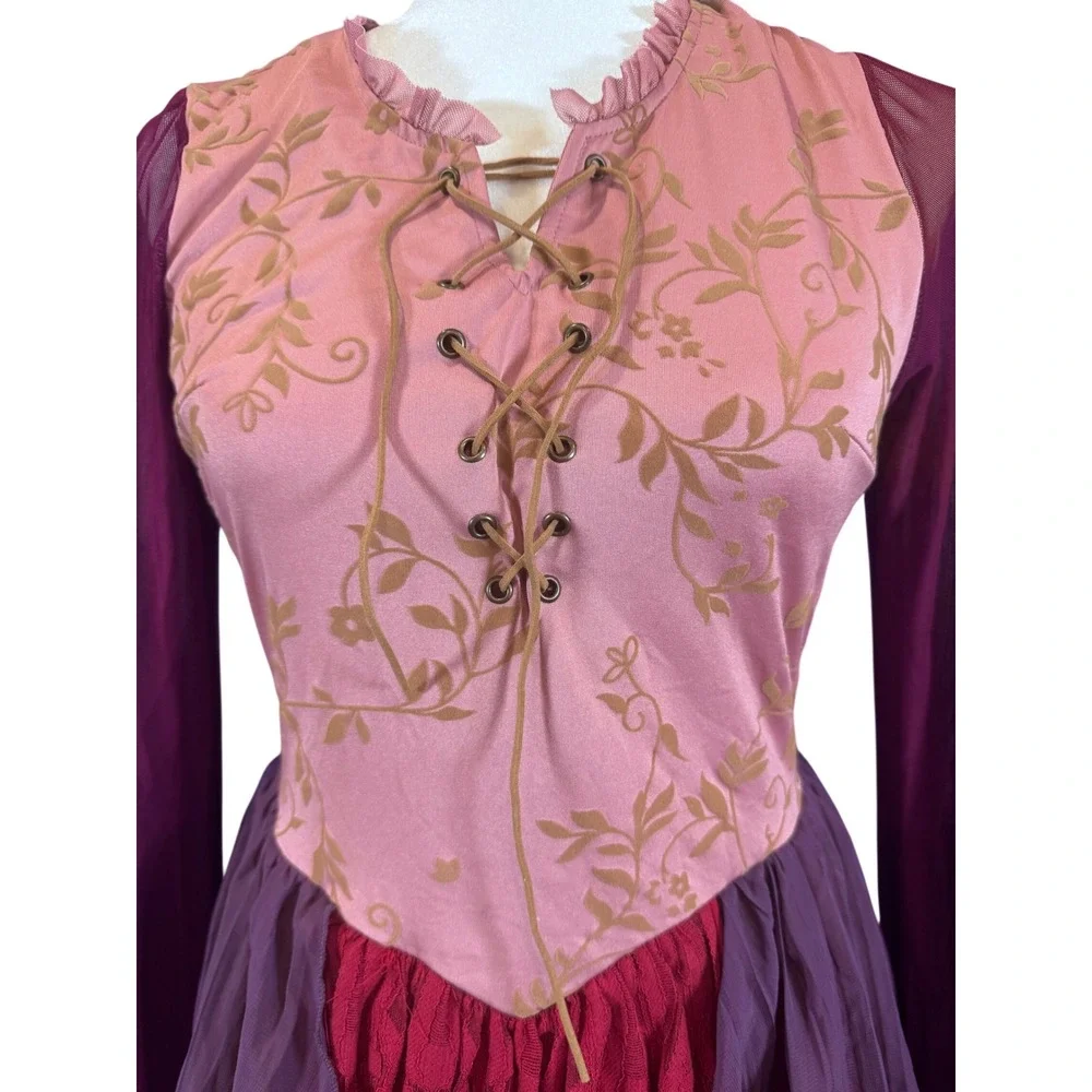 Disney Hocus Pocus Sarah Sanderson Costume Dress Pink Purple XL
